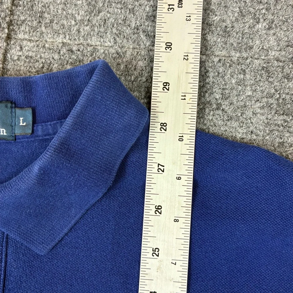 VTG Polo Ralph Lauren Mens Size Large Blue Lime Green Pony Mesh Pique Polo Shirt